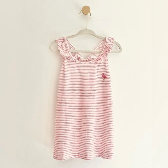 Carter's Pink and White Striped Ruffle Neck Tank Top Toddler Girls 5T - Picture 6 of 6